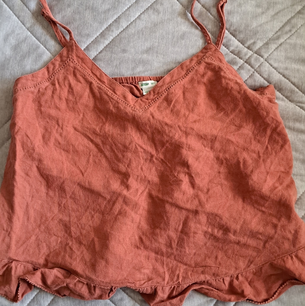 Aerie Burnt Orange Linen tank top